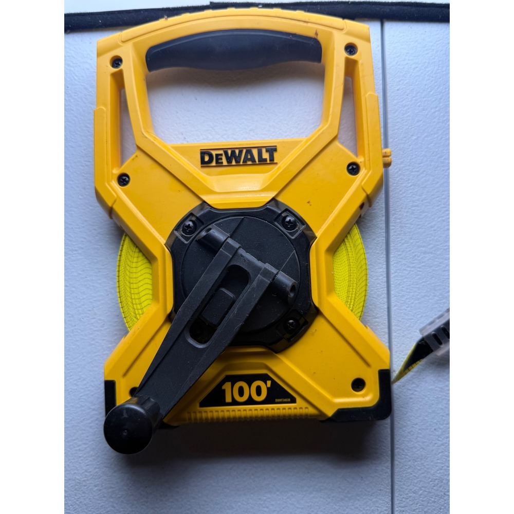 DeWalt DWHT34039 100ft Fiberglass Long Tape Measure Open Reel Yellow Black